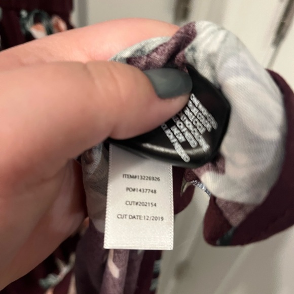 Torrid Floral Challis Button Front Midi Dress | Size: 3X | Color: Burgundy - Picture 7 of 10